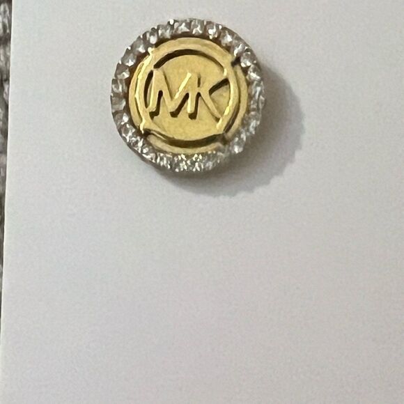 Gorgeous NWT Michael Kors coin with rhinestones embellished stud earrings - Picture 3 of 4